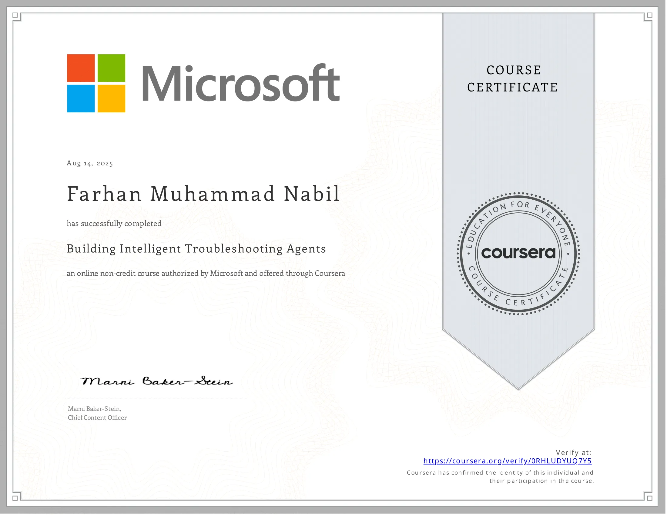 Course Certificate 1